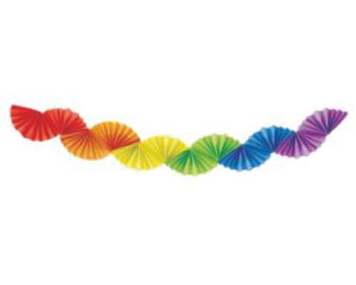 Rainbow Party Fan Garland - Click Image to Close